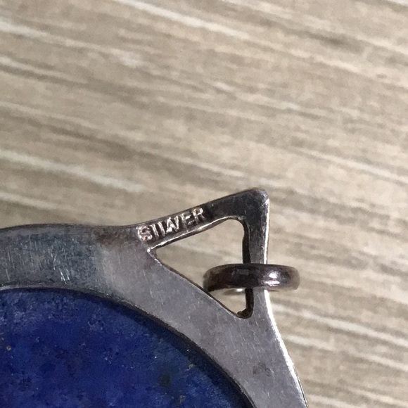 Vintage Lapis Lazuli Silver Pendent - Picture 3 of 5